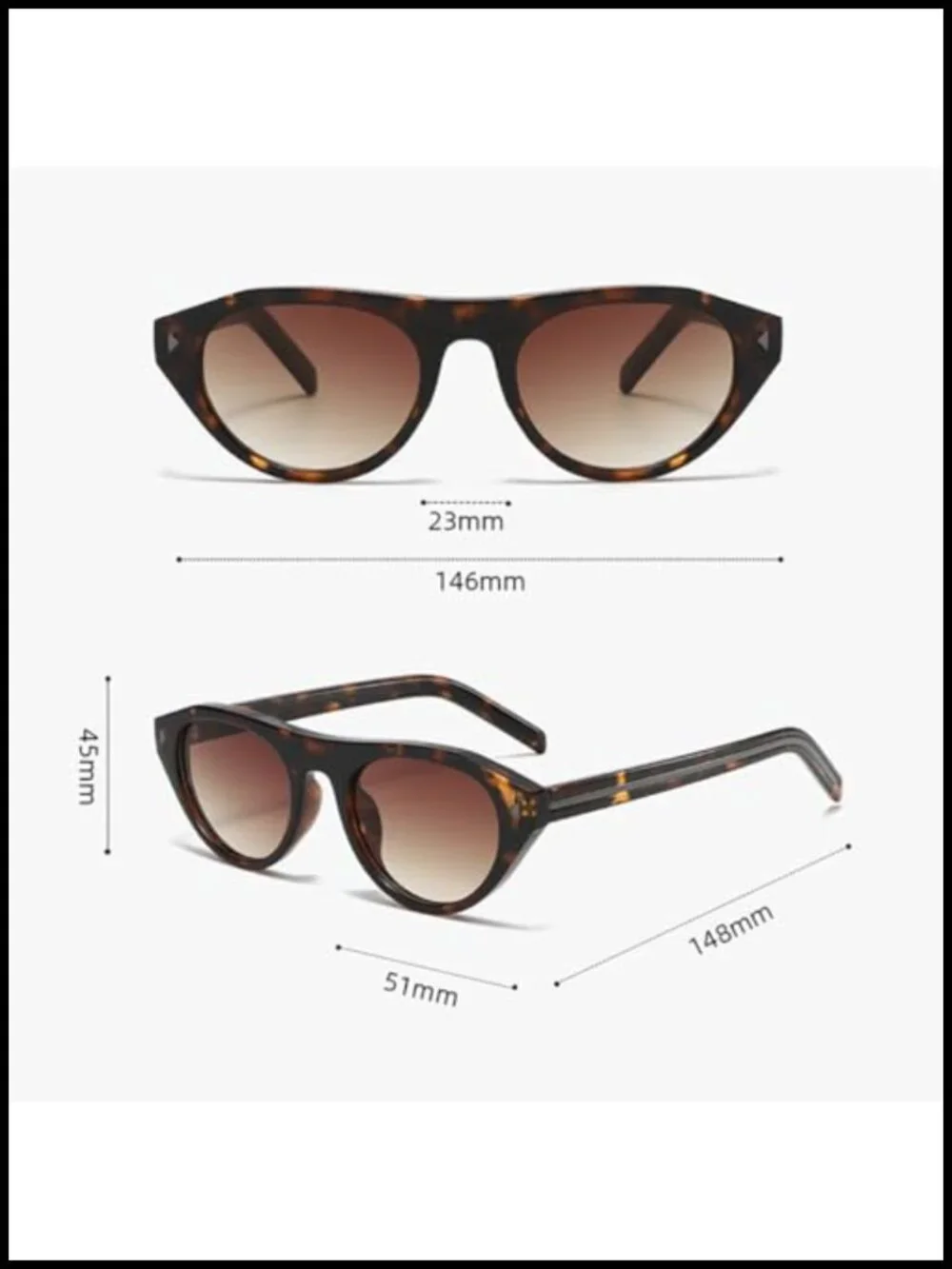 Retro Oval Cat Eye Sunglasses UV400 Protection Narrow Shades Women Sun Glasses